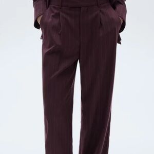 Pinstripe PLUM Trousers